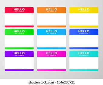 Nametag stickers set. Blind and speed dating tag