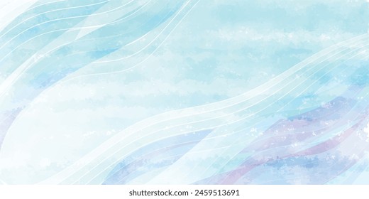 Nami Blue Japanese Pattern Curved Background