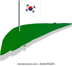 Localização do mapa do pino de Nami Island of South Korea