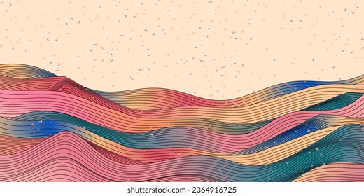 Fondo del patrón colorido del patrón japonés Nami