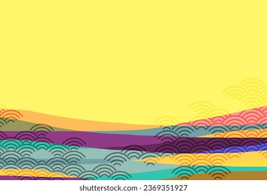 Nami Japanese Pattern Colorful Pattern Background