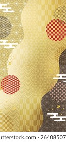 Nami Japanese Pattern Gold Pattern Background
