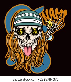 Nami Skull with straw hat vector illustration