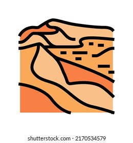 namib Wüste Farbe Symbol Vektorgrafik. Wüstenschild der Namibe. einzelne Symbolillustration
