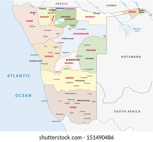 Namibia Administrative Map