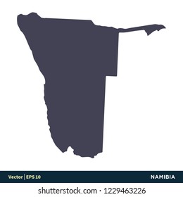 Namibia - Africa Countries Map Icon Vector Logo Template Illustration Design. Vector EPS 10.