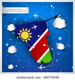 NAMIBIA AIR TRAVEL ABSTRACT BACKGROUND. Vector illustration.