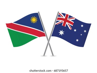 Namibia and Australia flags.Vector illustration.