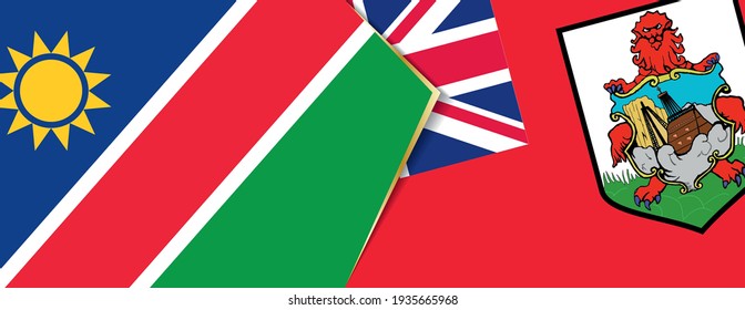 Namibia and Bermuda flags, two vector flags symbol of relationship or confrontation.