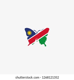 Namibia butterfly flag graphic element Illustration template design