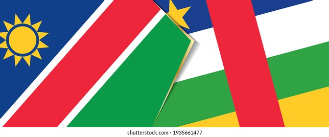 Namibia and Central African Republic flags, two vector flags symbol of relationship or confrontation.