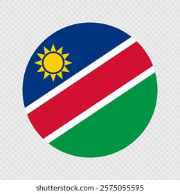 Namibia circle flag. Vector illustration.