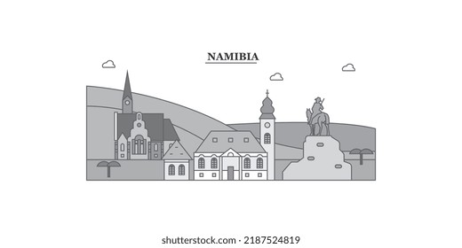 Namibia City Skyline Isolated Vector Illustration, Icons