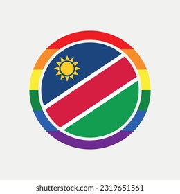 Namibia country flag circle - lgbt flag graphic element Illustration template design
