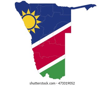 namibia country flag on white background.