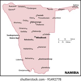 Namibia Country Map