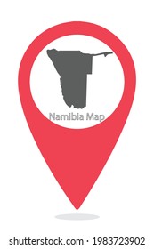 Namibia Country Map In Location Icon .