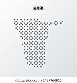 Mapa del país de Namibia hecho de patrón abstracto de puntos de semitonos