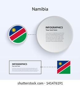 Namibia Country Set of Banners on gray background for Infographic and Presentation. Vector illustration.