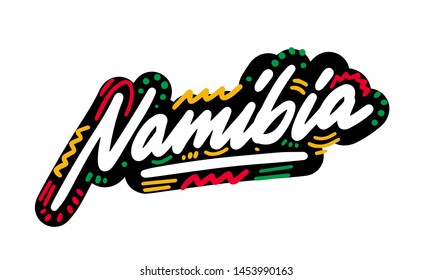 Namibia country text suitable for a logo icon or typography design