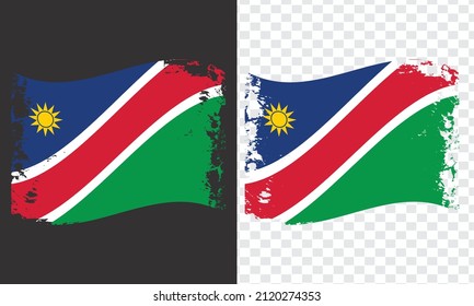 Diseño de la bandera ondulada del pincel de Namibia