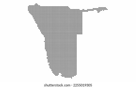 Namibia dotted map with grunge texture in dot style. Abstract vector illustration of a country map with halftone effect for infographic. 
