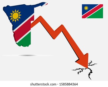 Namibia economic crisis vector illustration Eps 10