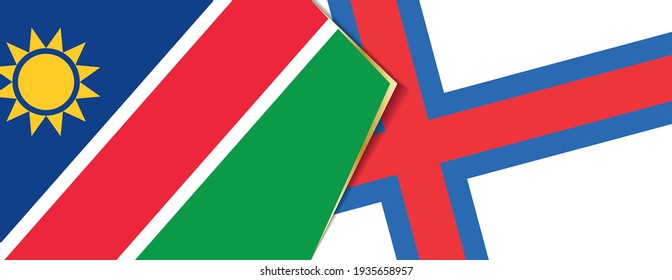 Namibia and Faroe Islands flags, two vector flags symbol of relationship or confrontation.