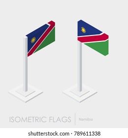 Namibia flag 3d isometric style