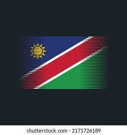 Pincel de bandera de Namibia. Bandera nacional