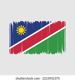 Pincel de bandera de Namibia. Bandera nacional