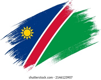 Bandera de Namibia con pintura de pincel texturada aislada en el fondo png o transparente,Símbolo de Namibia, ilustración de vector