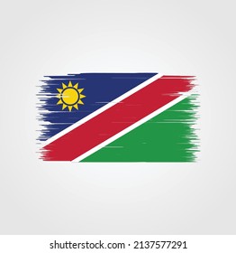 Ataques de pincel de bandera de Namibia. Bandera nacional