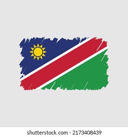 Brocha de pincel de bandera de Namibia. Bandera nacional