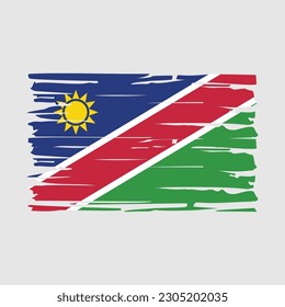Ilustración del vector de pincel de bandera de Namibia