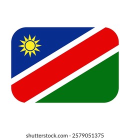 Namibia flag design icon emoticon. Vector illustration on white background of Namibia flag.