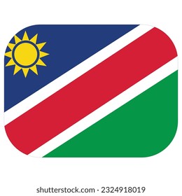 Forma de diseño de bandera de Namibia. Bandera de la forma de diseño de Namibia