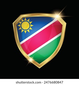 Namibia Flag Golden Shield Logo