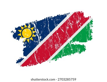 Ilustración vectorial de trazo de pincel grunge de bandera de Namibia