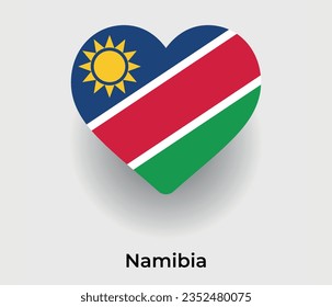 Namibia Fahne Herzform Land Symbol Vektorgrafik