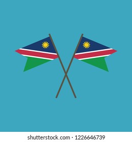 Namibia flag icon in flat design. Independence day or National day holiday concept.