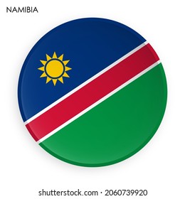 NAMIBIA flag icon in modern neomorphism style. Button for mobile application or web. Vector on white background