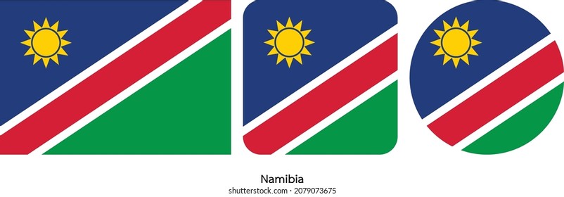 Namibia flag icon set . icons collection. Simple vector illustration.