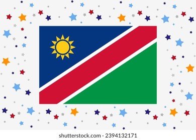 Namibia Flag Independence Day Celebration With Stars