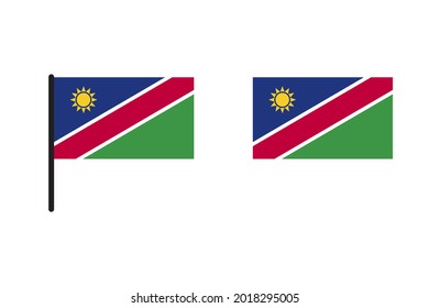 Namibia Flag isolated on white background