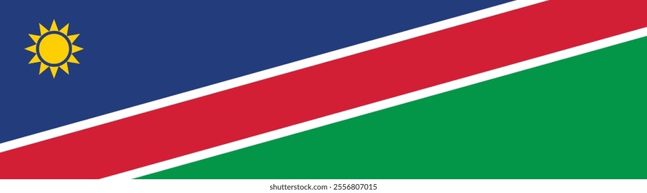 Namibia flag long banner digital vector illustration