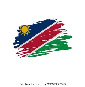Bandera de Namibia - bandera del país vector de la nación teñida de pincel grunge raspado.
