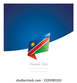 Namibia flag New abstract origami blue background banner vector