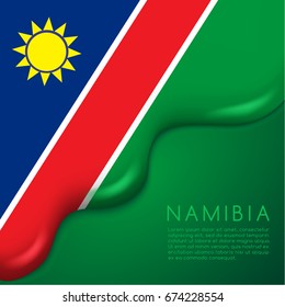 Namibia Flag on Creamy Liquid Dripping : Vector illustration
