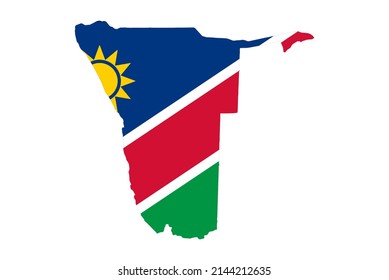 Namibia  flag on map isolated  on png or transparent  background,Symbol of Namibia,vector illustration